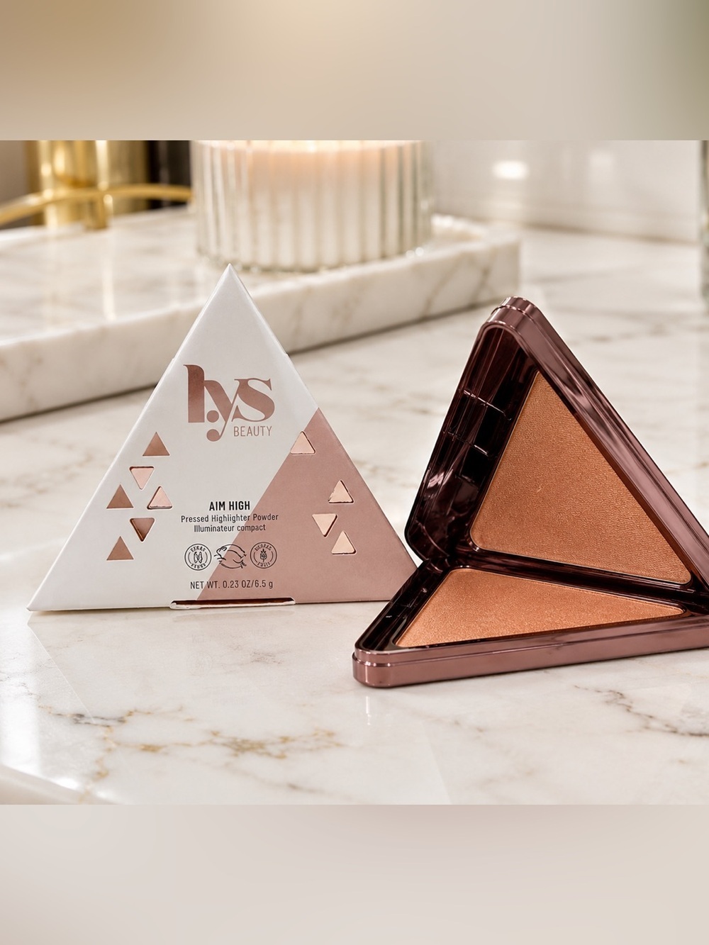 LYS Beauty Aim High Pressed Highlighter Powder in Fearless (Bronze) BNIB - Picture 2 of 7